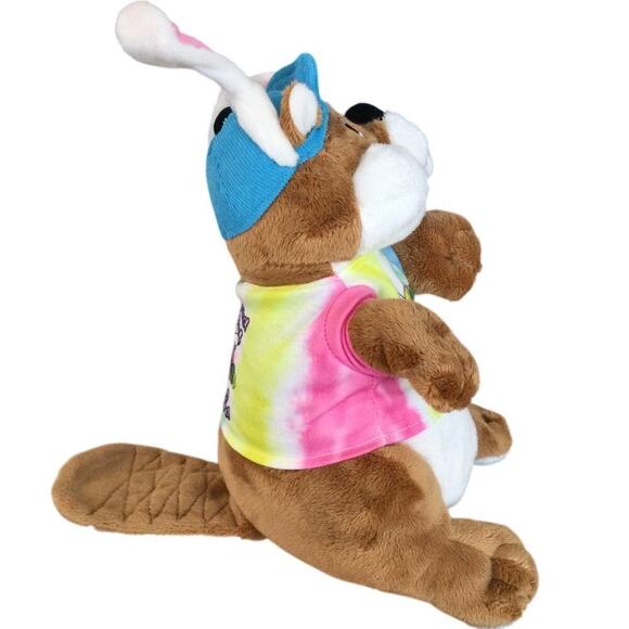 Buc-ee's Easter Bunny Plush 12" Beaver Toy Stuffie Stuffed Animal 2022 Tye Dye - Picture 6 of 9